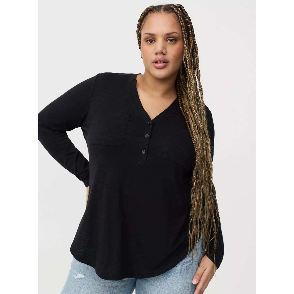 Harper Vintage Slub V-Neck Top NWT‎